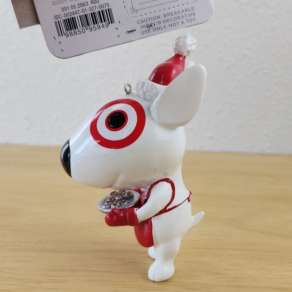 2025 4.5-Inch Christmas Target Bullseye Dog Ornament from Wondershop NWT